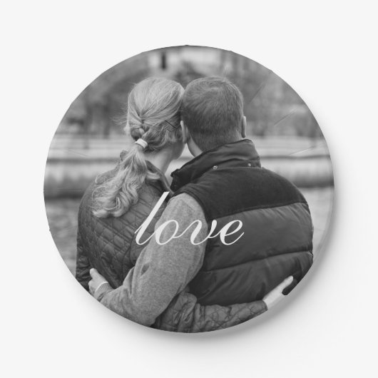 愛あなた自身の写真を作成 ペーパープレート (正面)