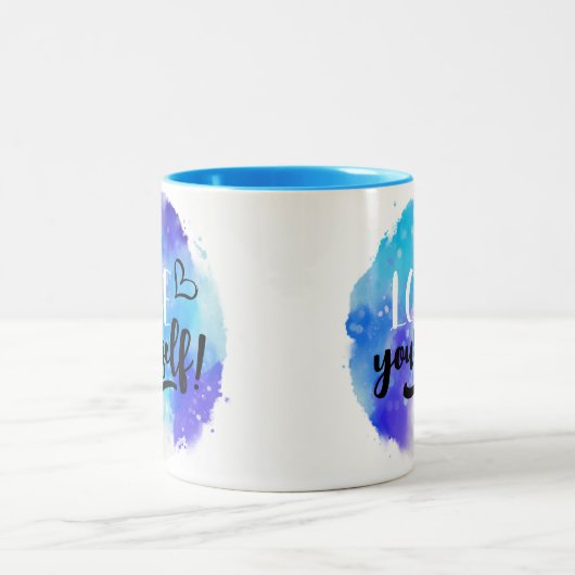 愛あなた自身の水の色2トーンコーヒーマグ ツートーンマグカップ (中央)
