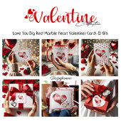 愛あなた赤い大理石ハートバレンタインスクエアステッカー スクエアシール