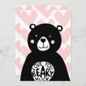 愛あなた非常にスカンジナビアのベアバレンタイン シーズンカード (正面/裏面)