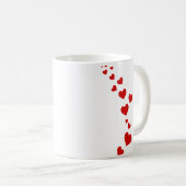 愛あなた黒と赤のハート コーヒーマグカップ (正面右)