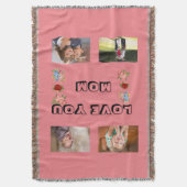 愛あなた、ママ4枚の写真パケナムフォント スローブランケット (正面縦)