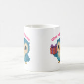 愛あふれる贈り物 – かわいいフクロウとプレゼント コーヒーマグカップ (中央)