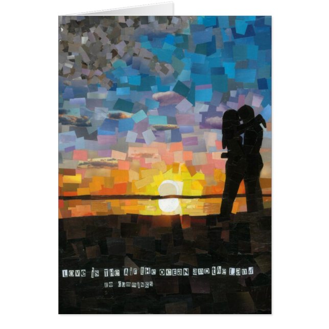 "愛あります…"は 日没のシルエットの恋人 (正面)