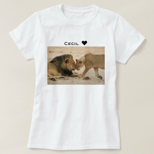 愛あるシセルのライオンとライオンズ Tシャツ (デザイン正面)