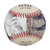 愛あ素朴なたパパ父の日2写真コラージュ 野球ボール (正面)