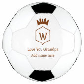 愛おじいちゃんクラウン追加ネーム詳細茶色squa サッカーボール (正面)