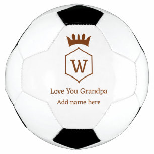 愛おじいちゃんクラウン追加ネーム詳細茶色squa サッカーボール