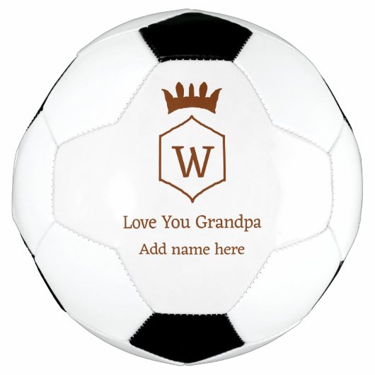 愛おじいちゃんクラウン追加ネーム詳細茶色squa サッカーボール (正面)