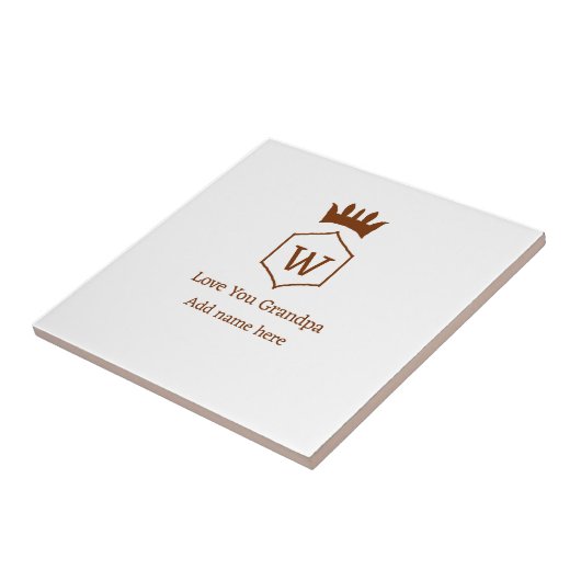 愛おじいちゃんクラウン追加ネーム詳細茶色squa タイル (側面)