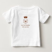 愛おじいちゃんクラウン追加ネーム詳細茶色squa ベビーTシャツ (裏面)