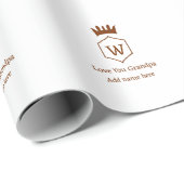 愛おじいちゃんクラウン追加ネーム詳細茶色squa ラッピングペーパー (ロールコーナー)