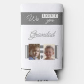 愛おじいちゃん4写真ホワイトとグレー スリム缶クーラー (裏面)