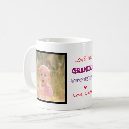 愛おばあちゃんあなたは最高ののカスタム二つの写真 コーヒーマグカップ (正面左)