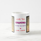 愛おばあちゃんあなたは最高ののカスタム二つの写真 コーヒーマグカップ (中央)