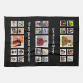 愛おばあちゃんとおじいちゃん家族フォトコラージュ キッチンタオル (横)