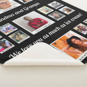 愛おばあちゃんとおじいちゃん家族フォトコラージュ シェルパブランケット (3/4)