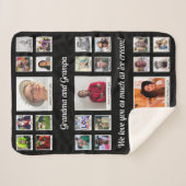 愛おばあちゃんとおじいちゃん家族フォトコラージュ シェルパブランケット (正面(横))