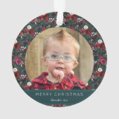 愛おばあちゃんクリスマスレッドと緑2枚の写真 オーナメント (裏面)