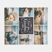 愛おばあちゃんパーソナライズされた6 Photo Collage Name フリースブランケット (正面(横))