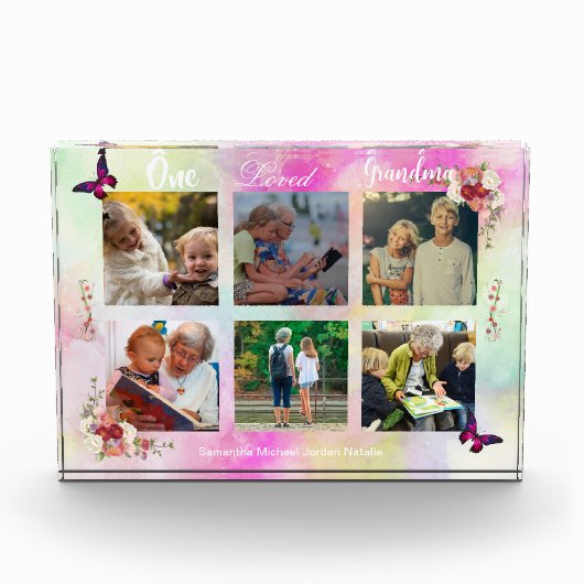 愛おばあちゃんフェミニン写真コラージュ表示ブロック フォトブロック (正面)