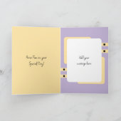 愛おばあちゃんフォトパープルイエロー誕生日を追加 カード (内部)