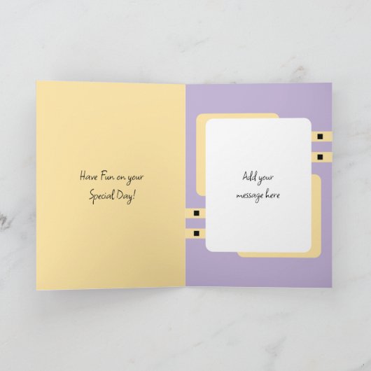 愛おばあちゃんフォトパープルイエロー誕生日を追加 カード (内部)