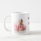 愛おばあちゃんフォトパープルピンク コーヒーマグカップ (左)