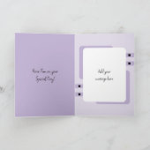 愛おばあちゃんフォトパープルブラック誕生日を追加 カード (内部)