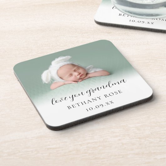 愛おばあちゃん写真名日付 コースター (左側)