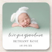 愛おばあちゃん写真名日付 コースター (正面)