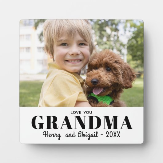 愛おばあちゃん写真家族モダン記念 フォトプラーク (正面)