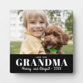 愛おばあちゃん写真家族モダン記念 フォトプラーク (正面)