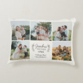 愛おばあちゃん孫5フォトコラージュ アクセントクッション (裏面)