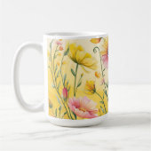 愛おばあちゃん山花ピンクハート コーヒーマグカップ (左)