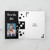 愛おばあちゃん白黒の写真 カード (内部)