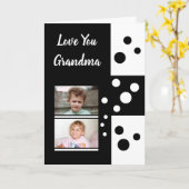 愛おばあちゃん白黒の写真 カード (黄色い花)