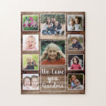 愛おばあちゃん10家族の写真コラージウッド ジグソーパズル<br><div class="desc">写真ユニークコラージュのジグソーパーソナライズされたパズル10枚の写真と祖母に母の日や祖父母の日のための特別なメッセージ。</div>