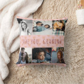 愛おばあちゃん6フォトコラージュのレトロパターン クッション (ブランケット)