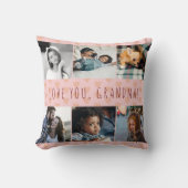 愛おばあちゃん6フォトコラージュのレトロパターン クッション (正面)