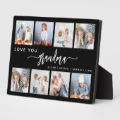 愛おばあちゃん8フォトコラージブラック フォトプラーク (側面)