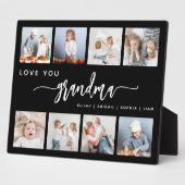 愛おばあちゃん8フォトコラージブラック フォトプラーク (側面)