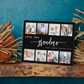 愛おばあちゃん8フォトコラージブラック フォトプラーク (側面)