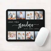 愛おばあちゃん8フォトコラージブラック マウスパッド (マウス)