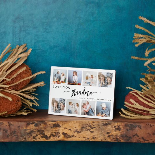 愛おばあちゃん8フォトコラージホワイト フォトプラーク (側面)