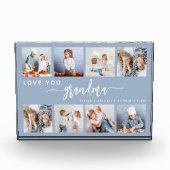 愛おばあちゃん8フォトコラージュダスティブルー フォトブロック (正面)