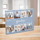 愛おばあちゃん8フォトコラージュダスティブルー フォトブロック