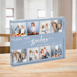 愛おばあちゃん8フォトコラージュダスティブルー フォトブロック