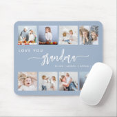 愛おばあちゃん8フォトコラージュダスティブルー マウスパッド (マウス)