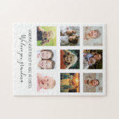 愛おばあちゃん9フォトコラージュ家族ホワイト ジグソーパズル (横)